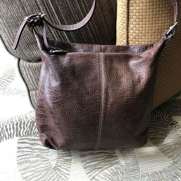 Dooney & Bourke brown embrossed shoulder b… - Picture 11 of 16